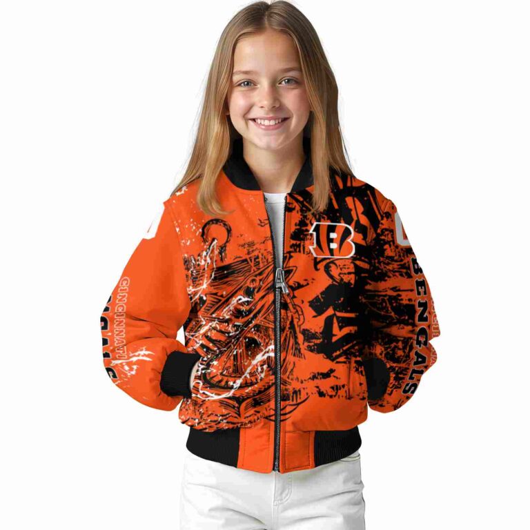 customized cincinnati bengals fishing art orange jacket top rated