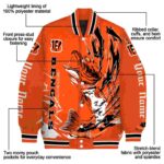 customized cincinnati bengals fishing passion orange white jacket best selling