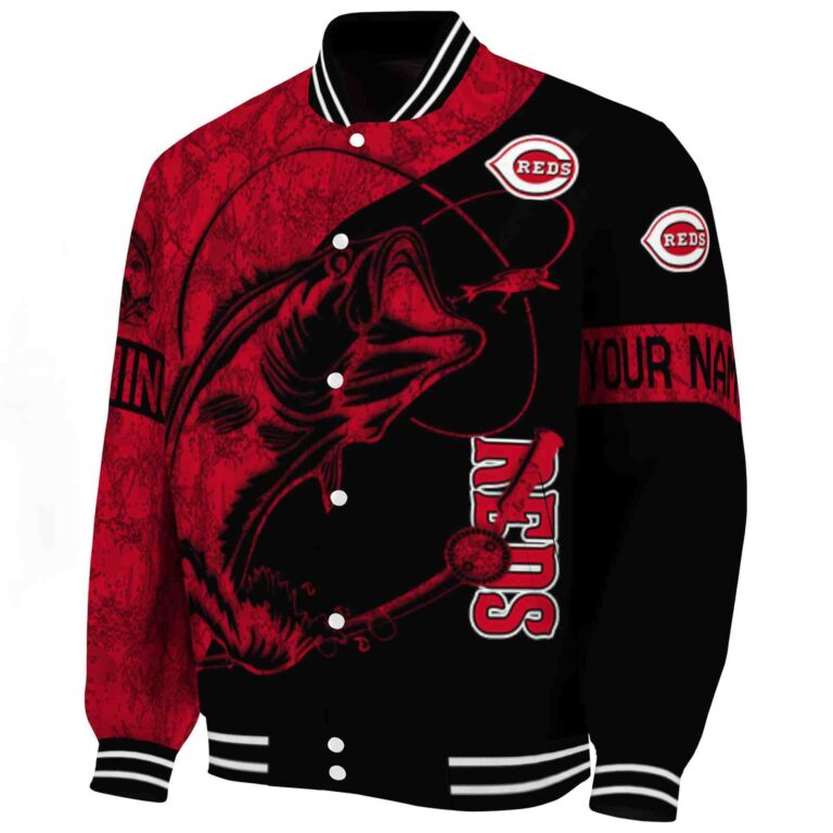 customized cincinnati reds fishing rod black jacket best selling