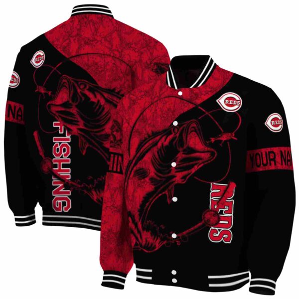 customized cincinnati reds fishing rod black jacket fashion forward