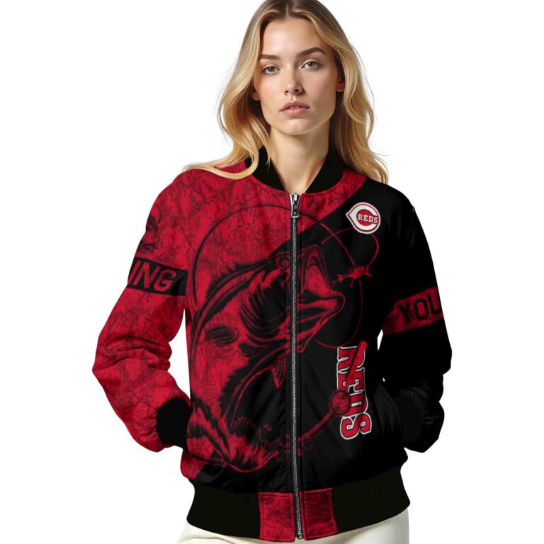 customized cincinnati reds fishing rod black jacket latest model