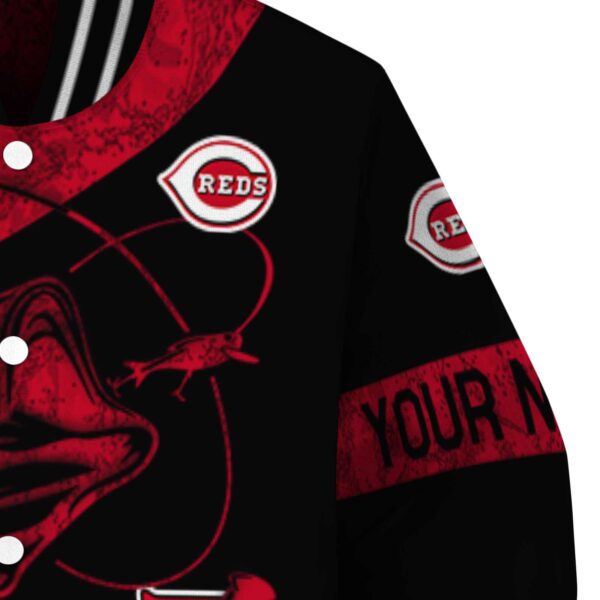 customized cincinnati reds fishing rod black jacket premium grade