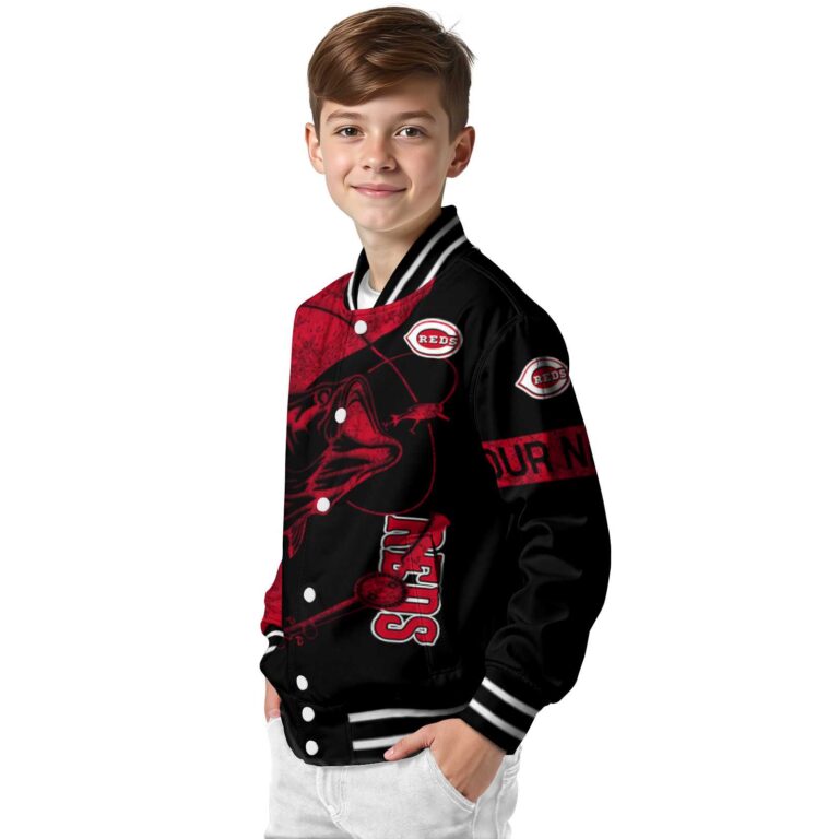 customized cincinnati reds fishing rod black jacket trendy