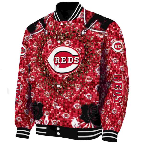 customized cincinnati reds heart explosion red jacket best selling