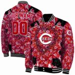 customized cincinnati reds heart explosion red jacket best selling