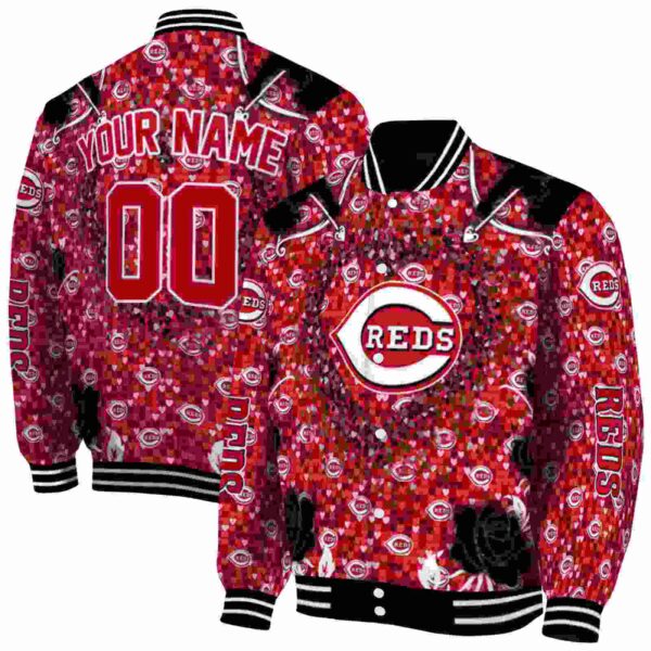 customized cincinnati reds heart explosion red jacket fashion forward