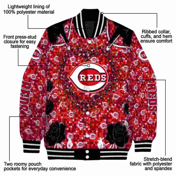 customized cincinnati reds heart explosion red jacket new arrival