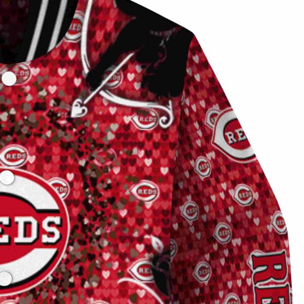 customized cincinnati reds heart explosion red jacket premium grade