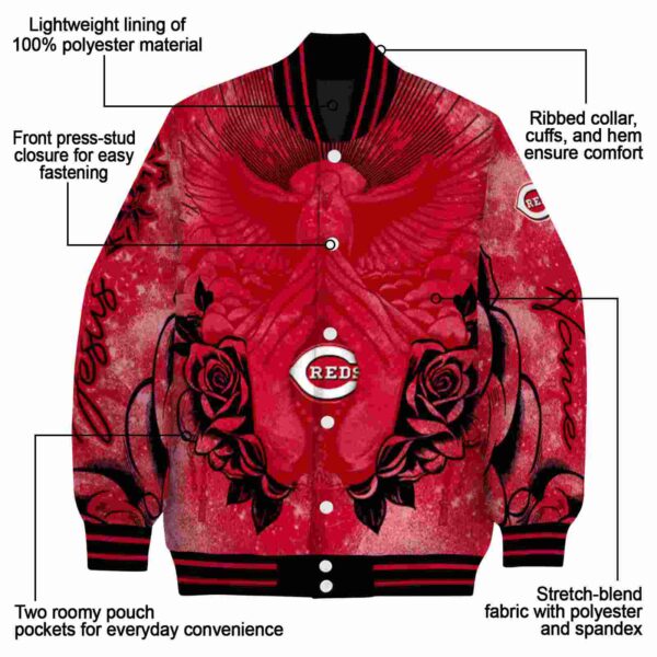 customized cincinnati reds praying hands red jacket new arrival