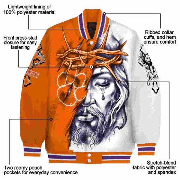 customized clemson tigers jesus tears orange white jacket new arrival