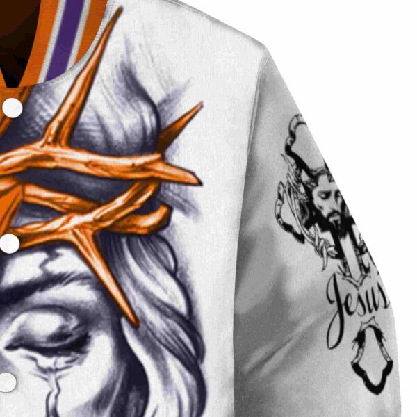 customized clemson tigers jesus tears orange white jacket premium grade