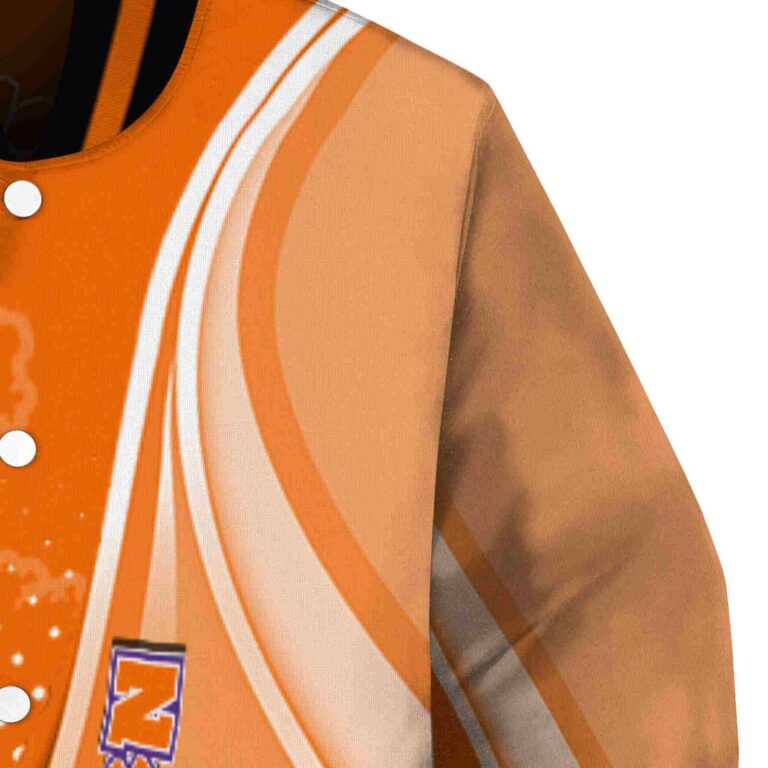 customized clemson tigers wave patterns orange jacket premium grade