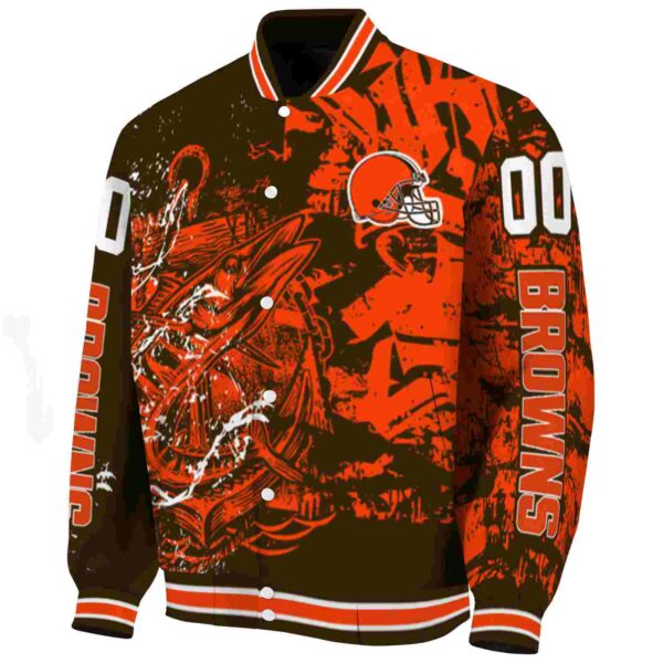 customized cleveland browns fishing art brown jacket best selling