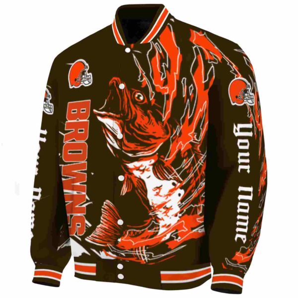 customized cleveland browns fishing passion brown white jacket best selling