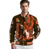 customized cleveland browns fishing passion brown white jacket high quality