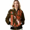 customized cleveland browns fishing passion brown white jacket latest model