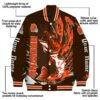 customized cleveland browns fishing passion brown white jacket new arrival