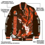 customized cleveland browns fishing passion brown white jacket best selling