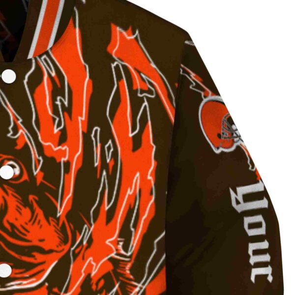customized cleveland browns fishing passion brown white jacket premium grade