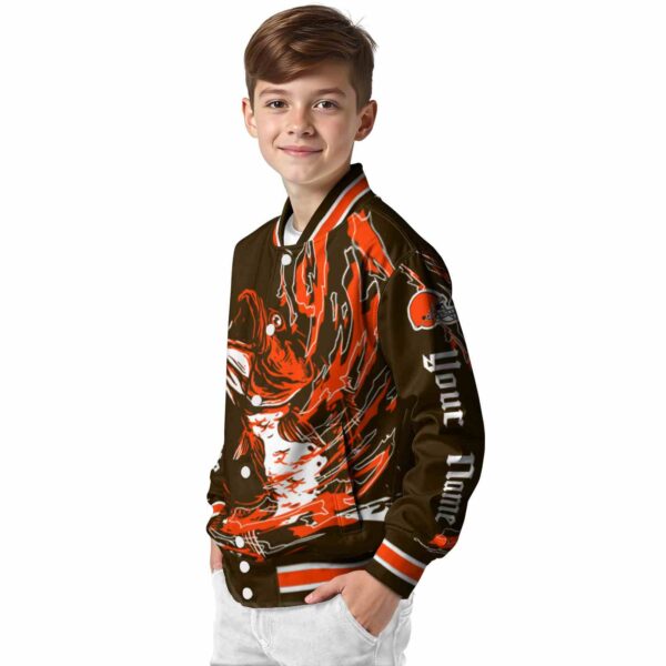 customized cleveland browns fishing passion brown white jacket trendy