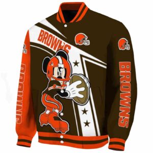 customized cleveland browns mickey football brown white jacket best selling