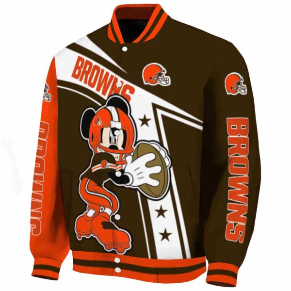 customized cleveland browns mickey football brown white jacket best selling