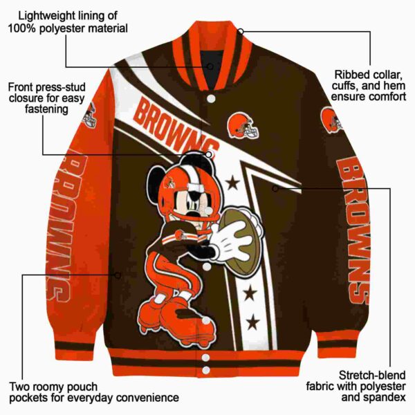 customized cleveland browns mickey football brown white jacket new arrival