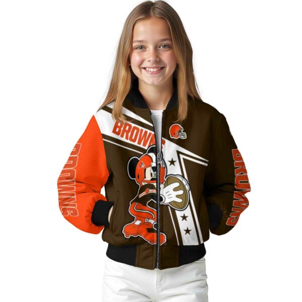 customized cleveland browns mickey football brown white jacket top rated