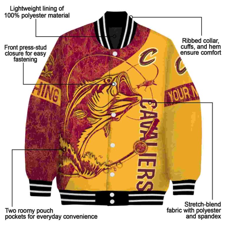 customized cleveland cavaliers fishing rod gold jacket new arrival