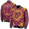customized cleveland cavaliers heart explosion wine jacket fashion forward