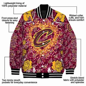 customized cleveland cavaliers heart explosion wine jacket new arrival