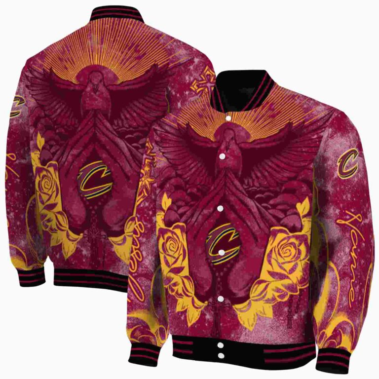 customized cleveland cavaliers praying hands wine jacket fashion forward