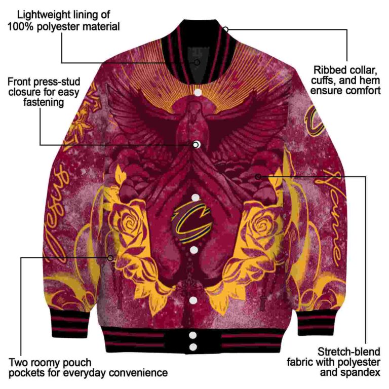 customized cleveland cavaliers praying hands wine jacket new arrival