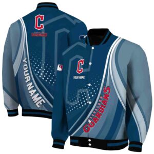 customized cleveland guardians wave patterns navy blue jacket fashion forward