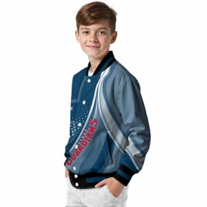 customized cleveland guardians wave patterns navy blue jacket trendy