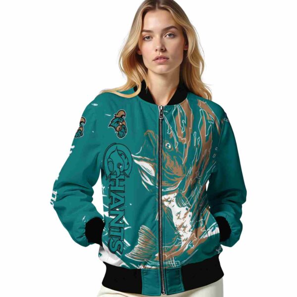 customized coastal carolina chanticleers fishing passion green white jacket latest model