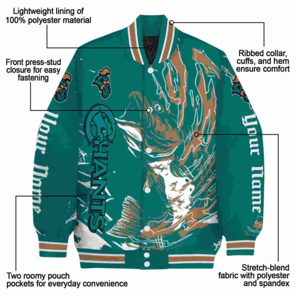 customized coastal carolina chanticleers fishing passion green white jacket new arrival