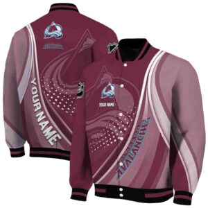 customized colorado avalanche wave patterns burgundy jacket fashion forward