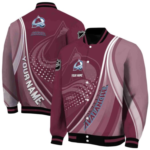 customized colorado avalanche wave patterns burgundy jacket fashion forward