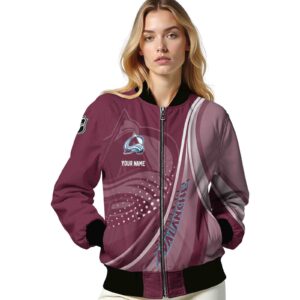 customized colorado avalanche wave patterns burgundy jacket latest model