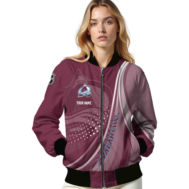 customized colorado avalanche wave patterns burgundy jacket latest model