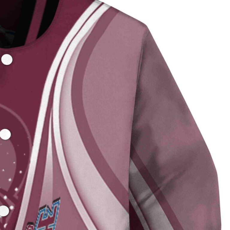 customized colorado avalanche wave patterns burgundy jacket premium grade