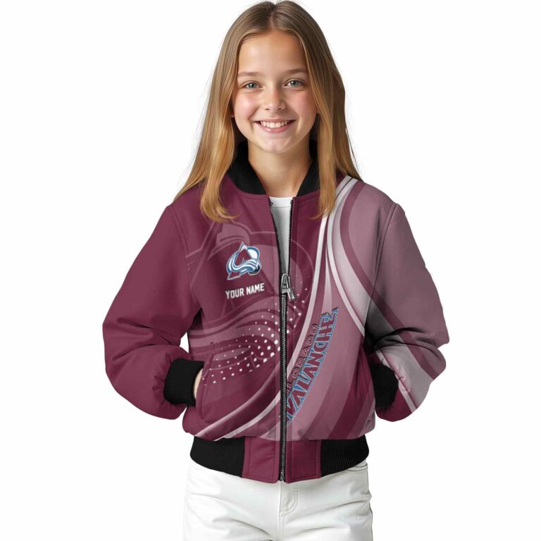 customized colorado avalanche wave patterns burgundy jacket top rated