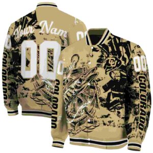 customized colorado buffaloes fishing art gold jacket fashion forward