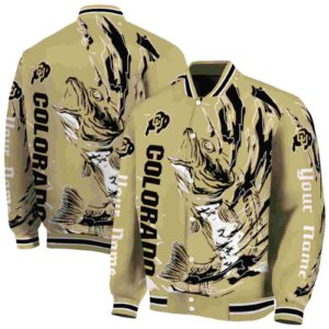 customized colorado buffaloes fishing passion gold white jacket fashion forward
