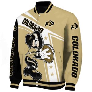 customized colorado buffaloes mickey football gold white jacket best selling