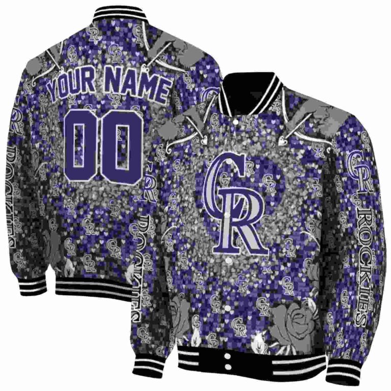 customized colorado rockies heart explosion blue jacket fashion forward