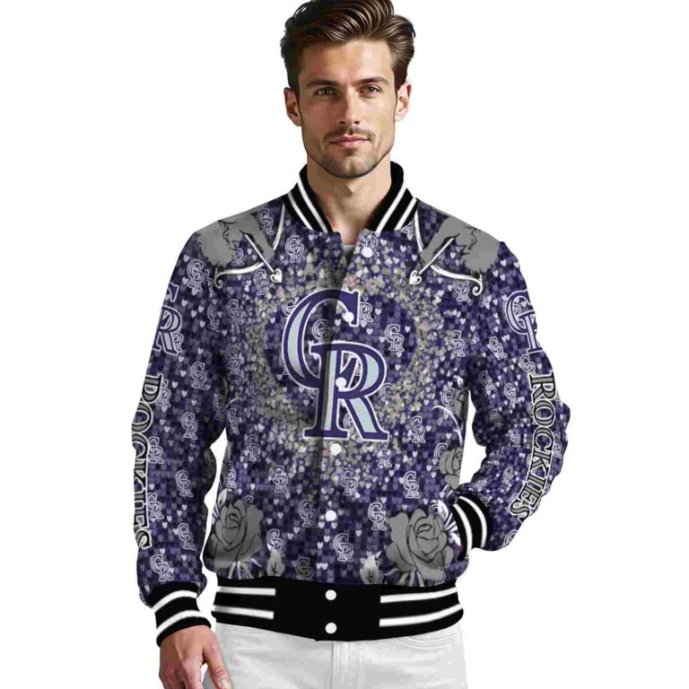customized colorado rockies heart explosion blue jacket high quality