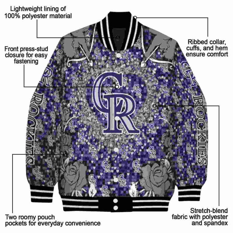 customized colorado rockies heart explosion blue jacket new arrival