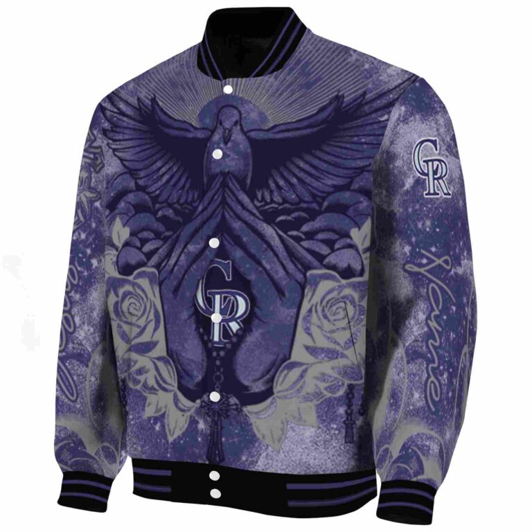 customized colorado rockies praying hands blue jacket best selling